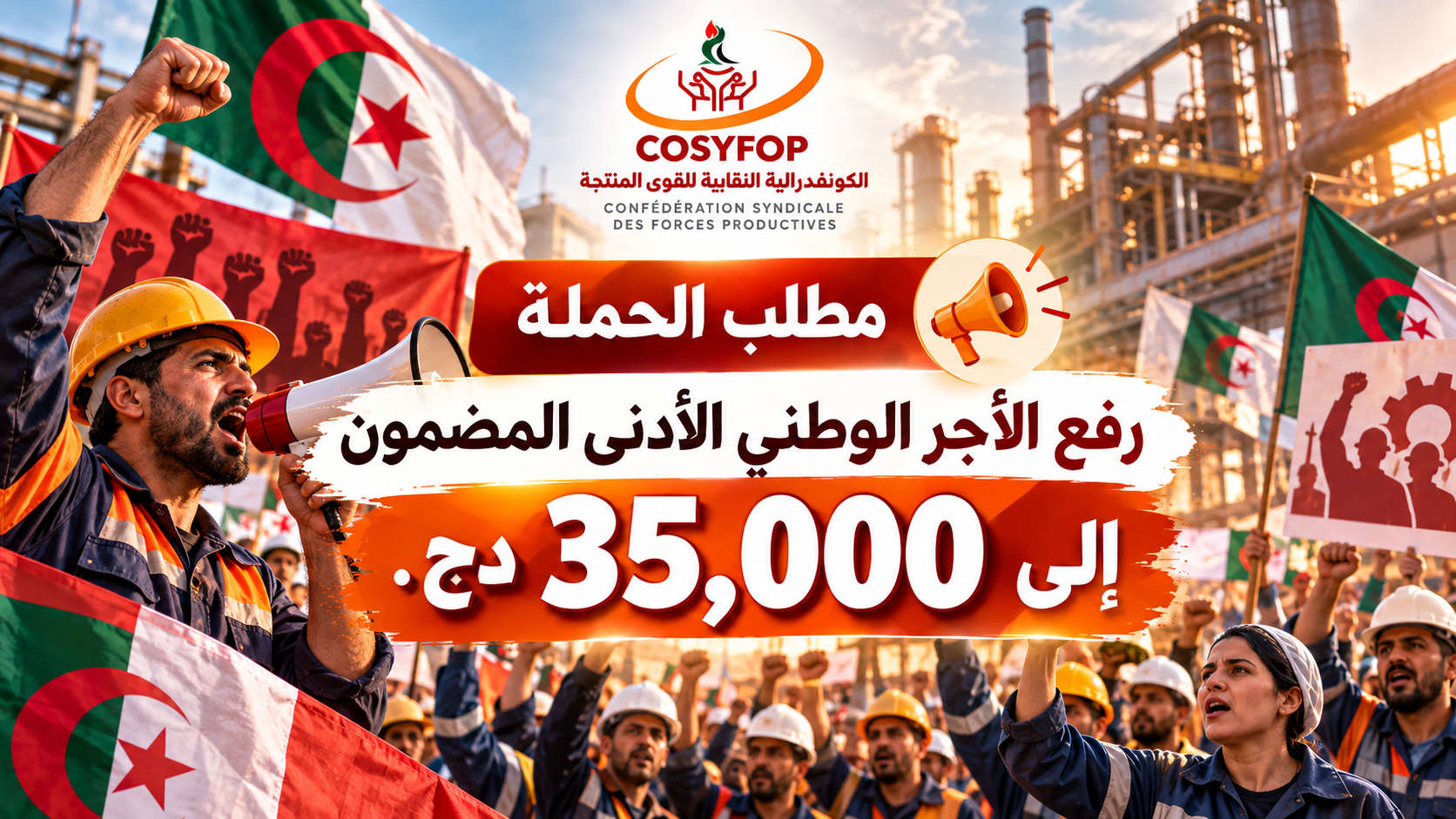 مطلب الحملة، رفع الأجر الوطني الأدنى المضمون (SNMG) إلى 35,000 دج